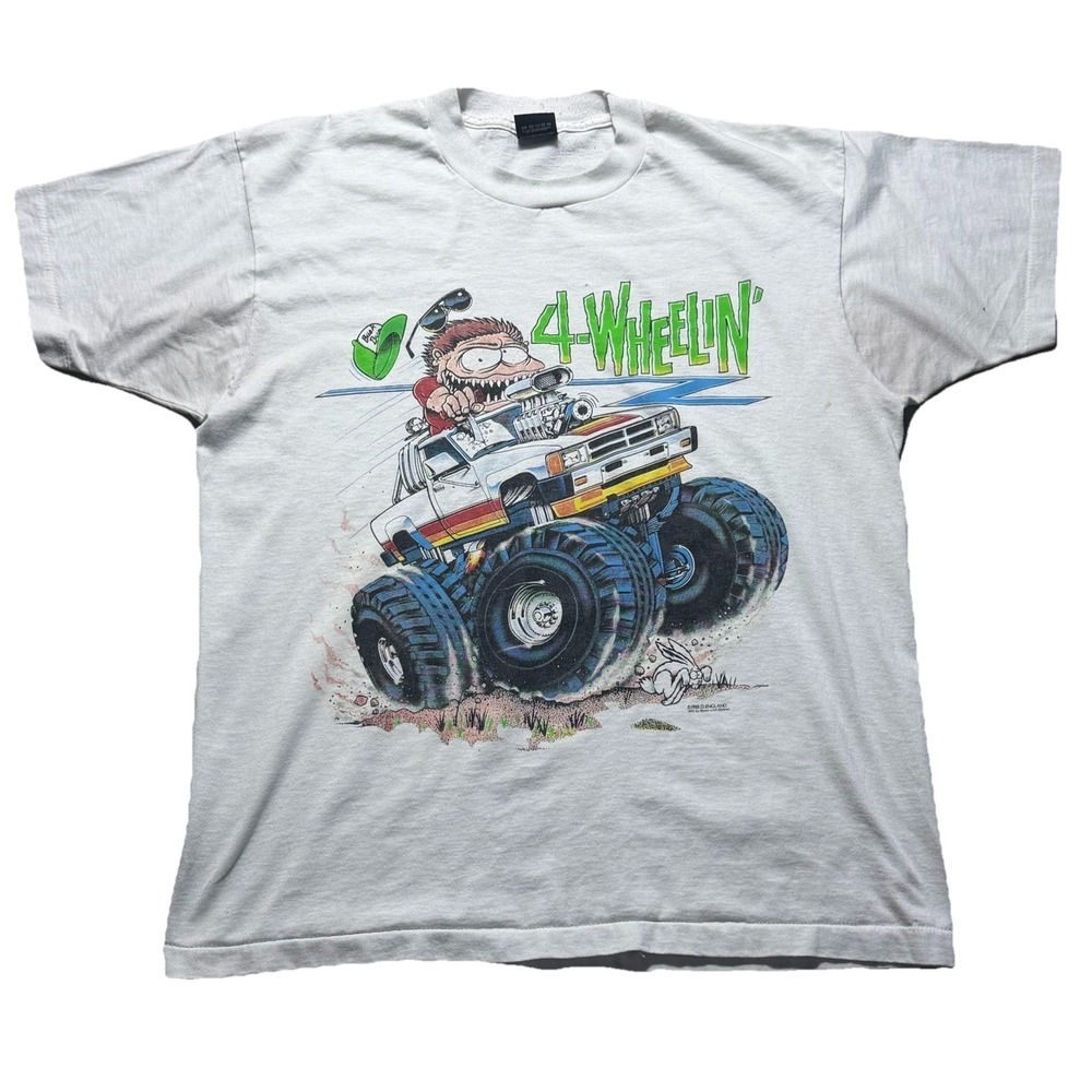 Vintage 1988 4 Wheelin Monster Truck T Shirt XL Single Stitch Made USA D England